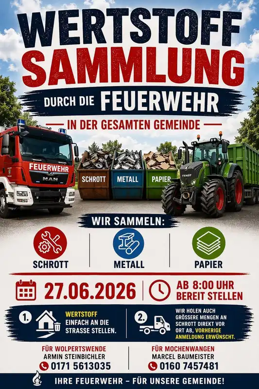 Wertstoffsammlung durch die Feuerwehr